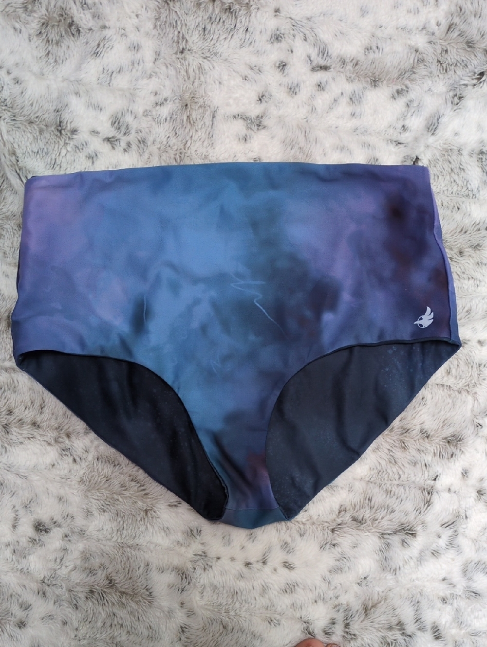 $5 MOVING SALE! Reversible High-Waist Swim Bottoms in Blue and Purple Gradient